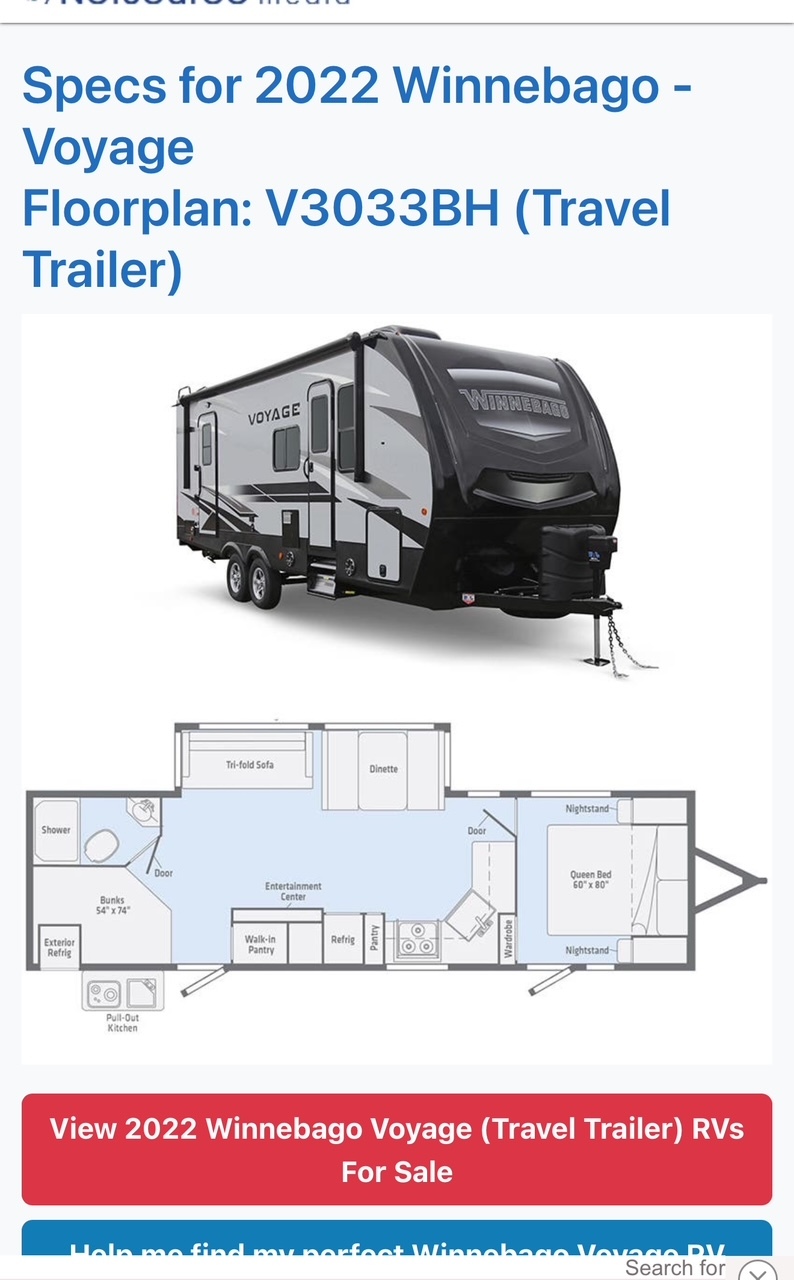 2022 Winnebago VOYAGE 3033BH RV