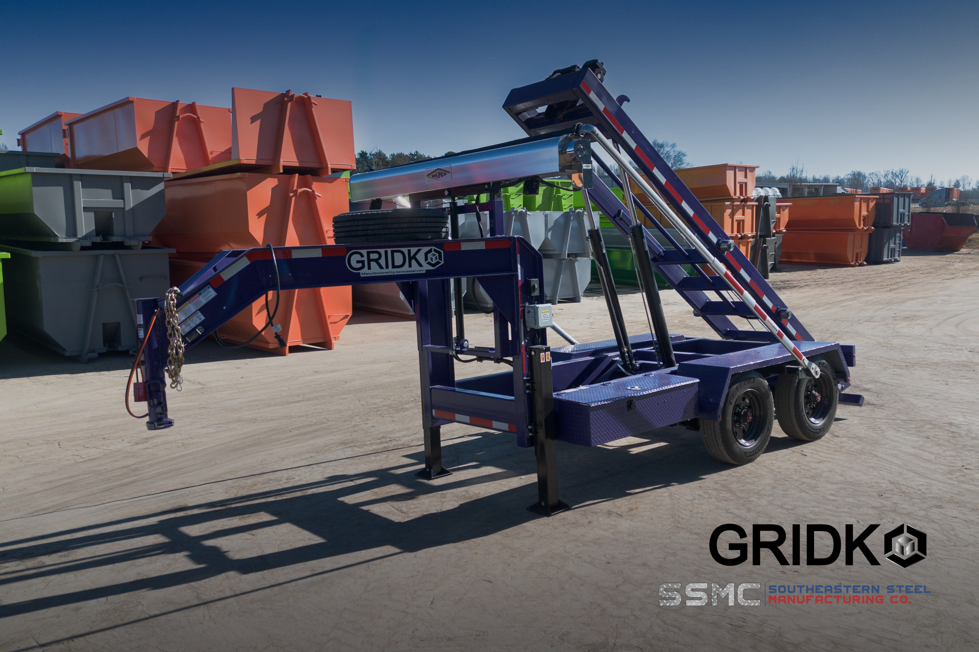 2026 GRIDKO 14' Gooseneck Roll Off Trailer with 5 Dumpster Package in Statesville, NC