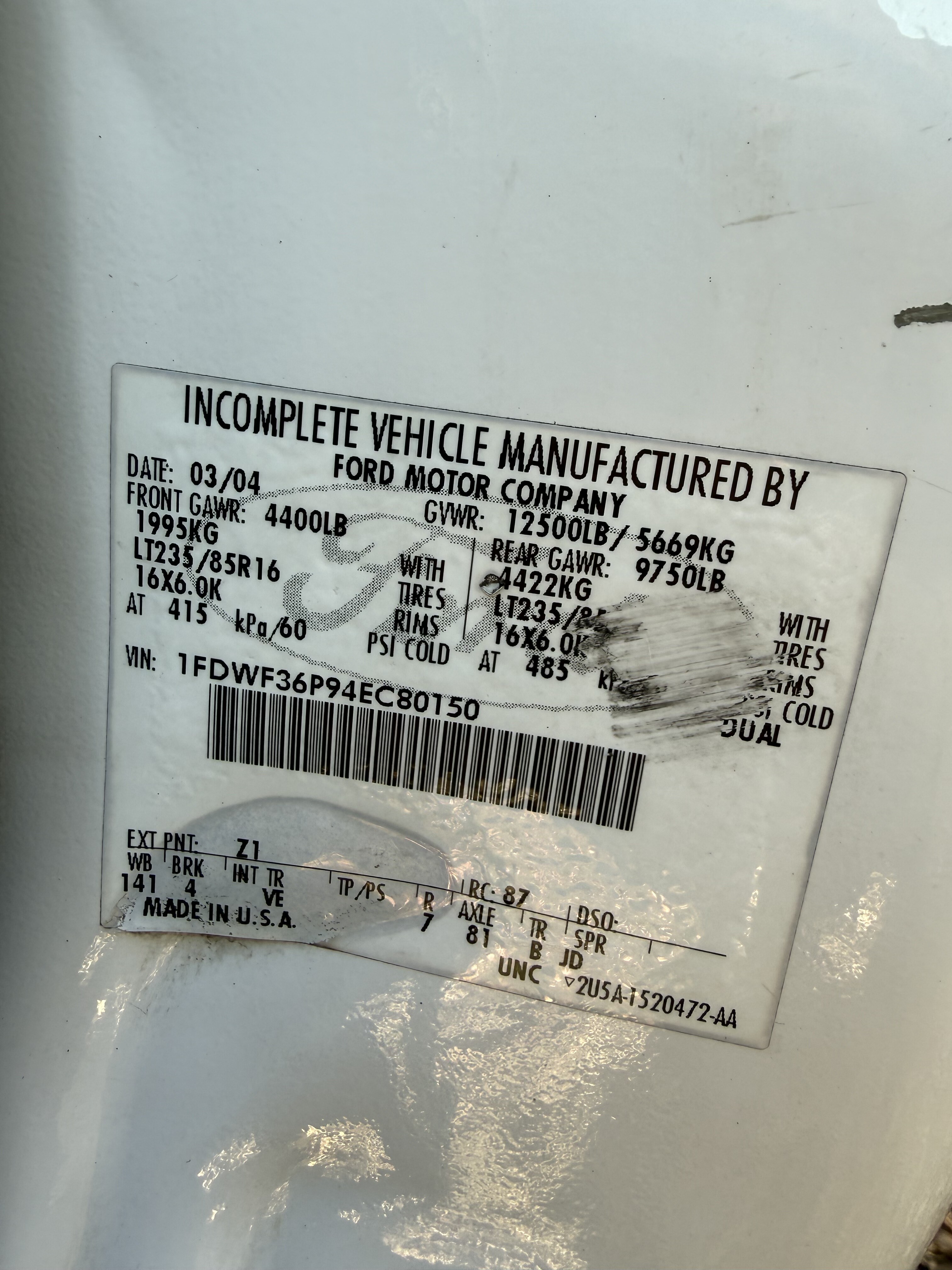 2004 FORD BUCKET TRUCK in Kannapolis, NC