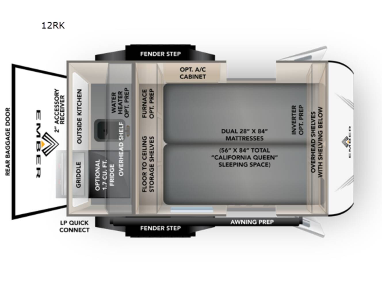 A photo of this 2026 Ember Rv E-Series 12RK