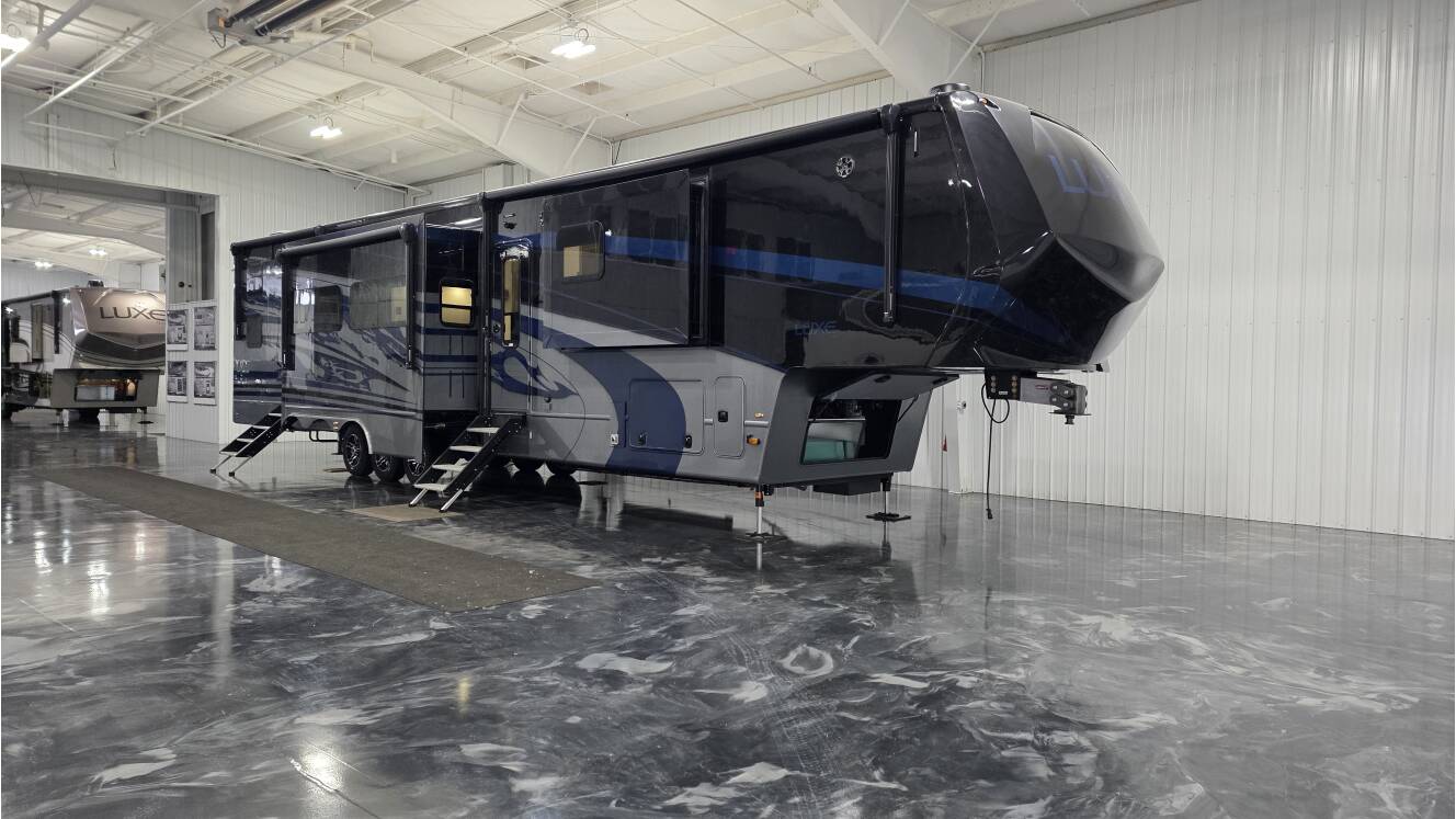 A photo of this 2026 Luxe TOY HAULER 46FB