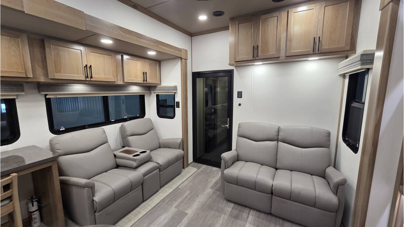 A photo of this 2026 Luxe TOY HAULER 46FB