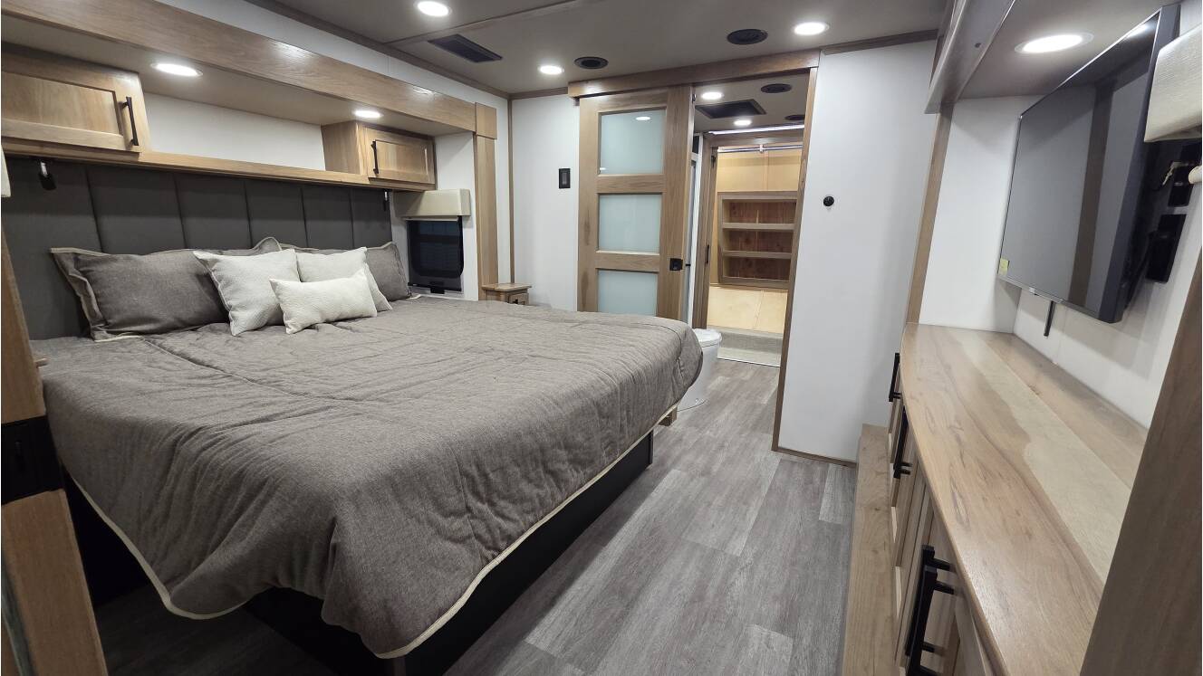 A photo of this 2026 Luxe TOY HAULER 46FB
