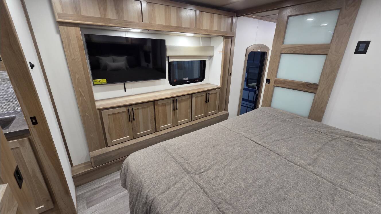 A photo of this 2026 Luxe TOY HAULER 46FB