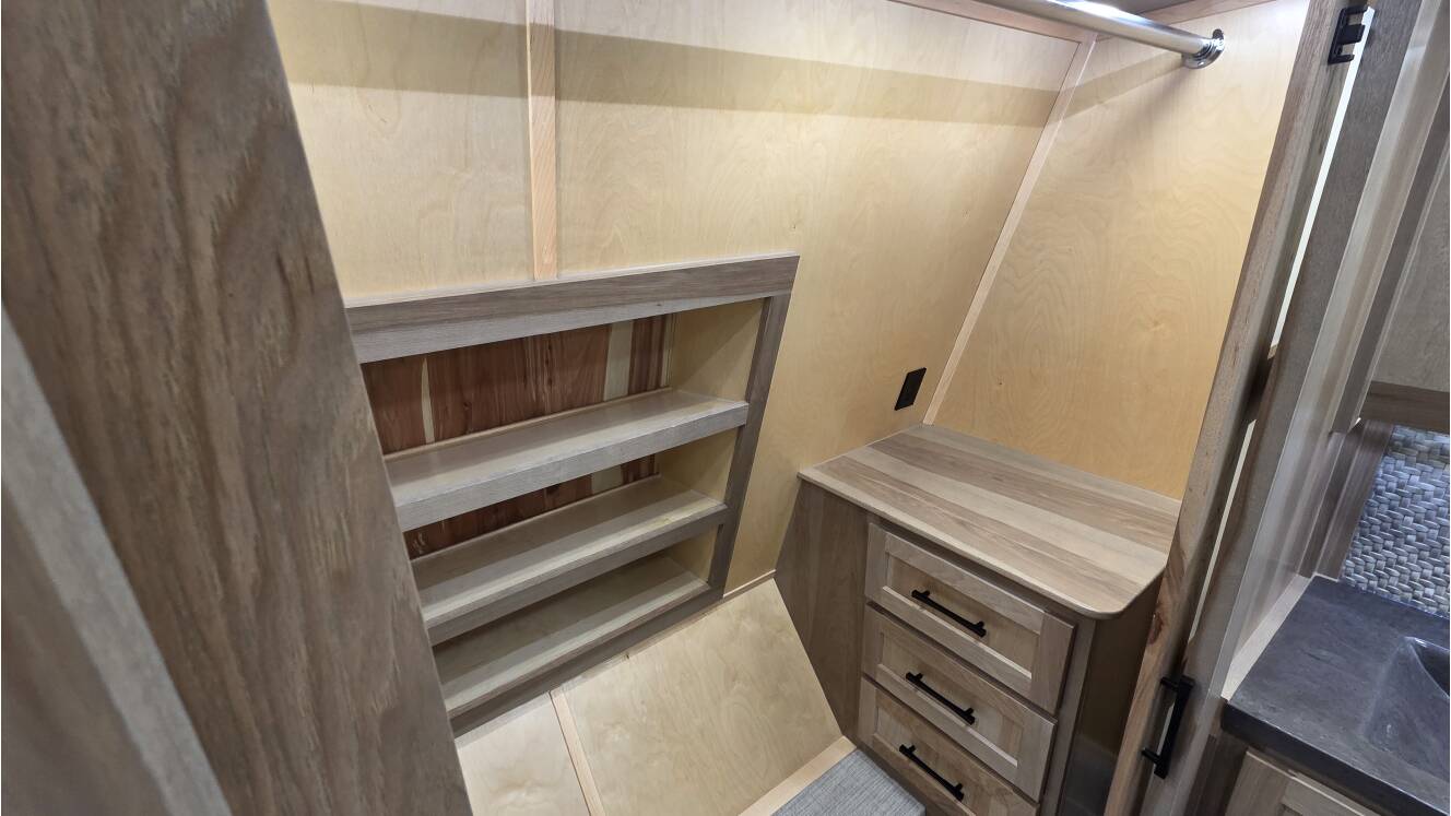 A photo of this 2026 Luxe TOY HAULER 46FB