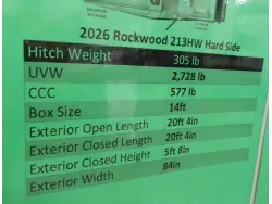 2025 FOREST RIVER ROCKWOOD  A213HS