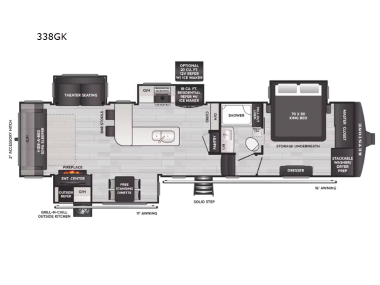 A photo of this 2026 Keystone Rv Alpine Avalanche Edition 338GK