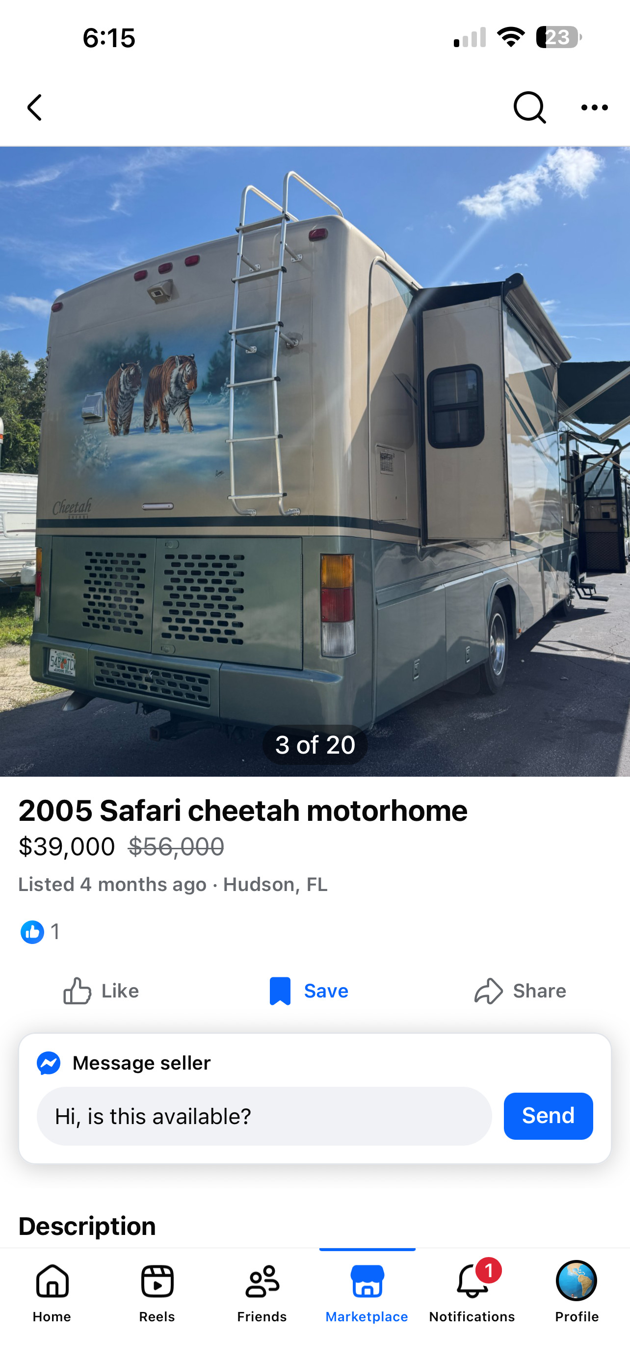 2005 Safari CHEETAH 38 PDQ in holiday FL