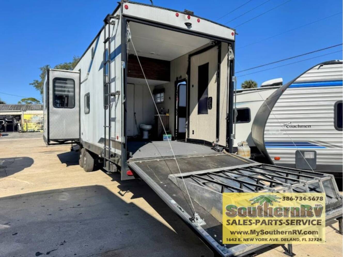 A photo of this 2021 Forest River Rv Cherokee Wolf Pack 335PACK13
