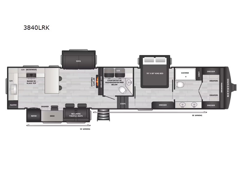 A photo of this 2026 Keystone Rv Sprinter 3840LRK