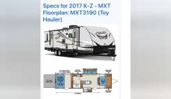 2017 K-Z MXT MXT3190 RV