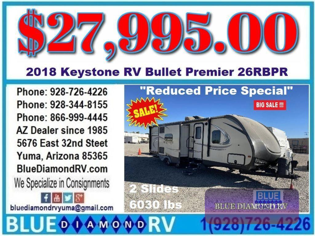 2018 Keystone Rv Premier Ultra Lite 26RBPR in yuma AZ