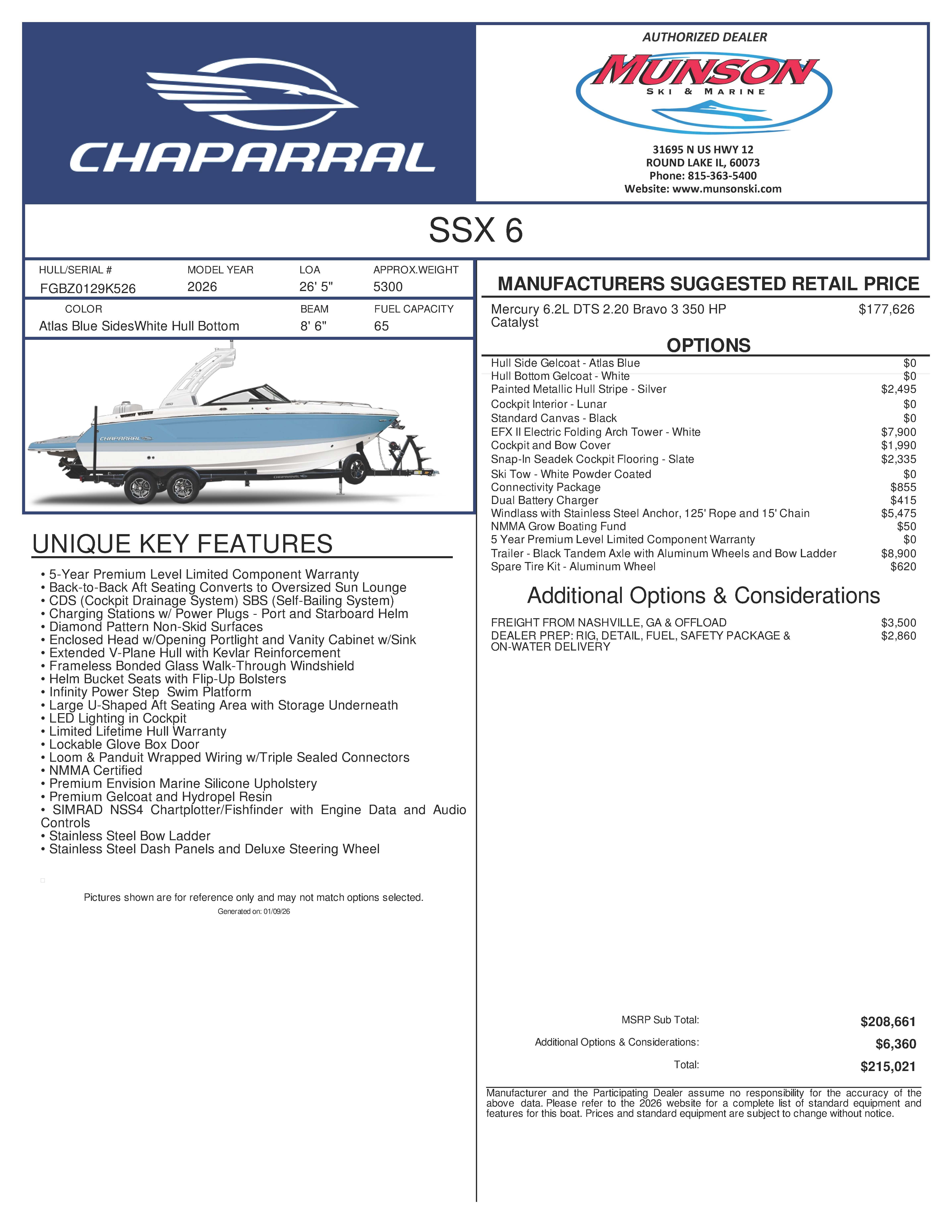 2026 Chaparral SSX 6 347 in fontana WI