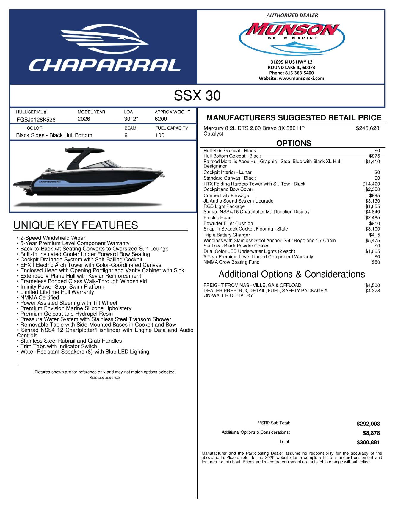 A photo of this 2026 Chaparral SSX 30