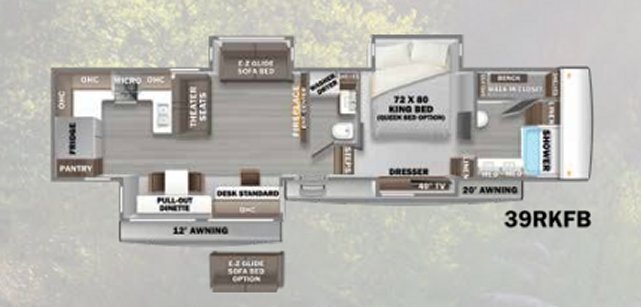 A photo of this 2022 Forest River RIVERSTONE 39RKFB