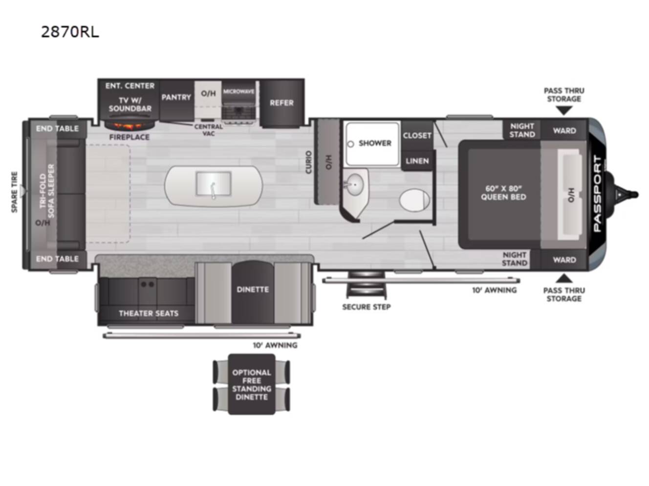 A photo of this 2024 Keystone Rv Passport GT 2870RL