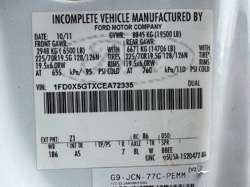 2012 FORD F550
