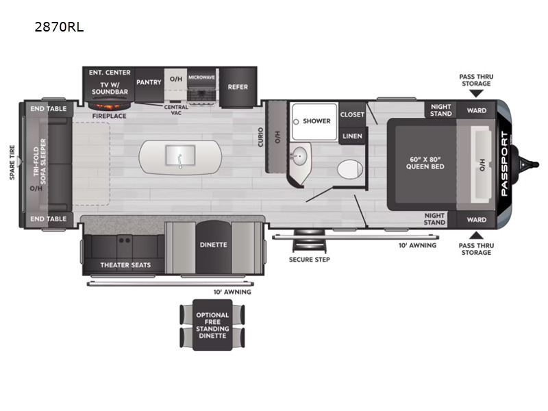 A photo of this 2024 Keystone Rv Passport GT 2870RL