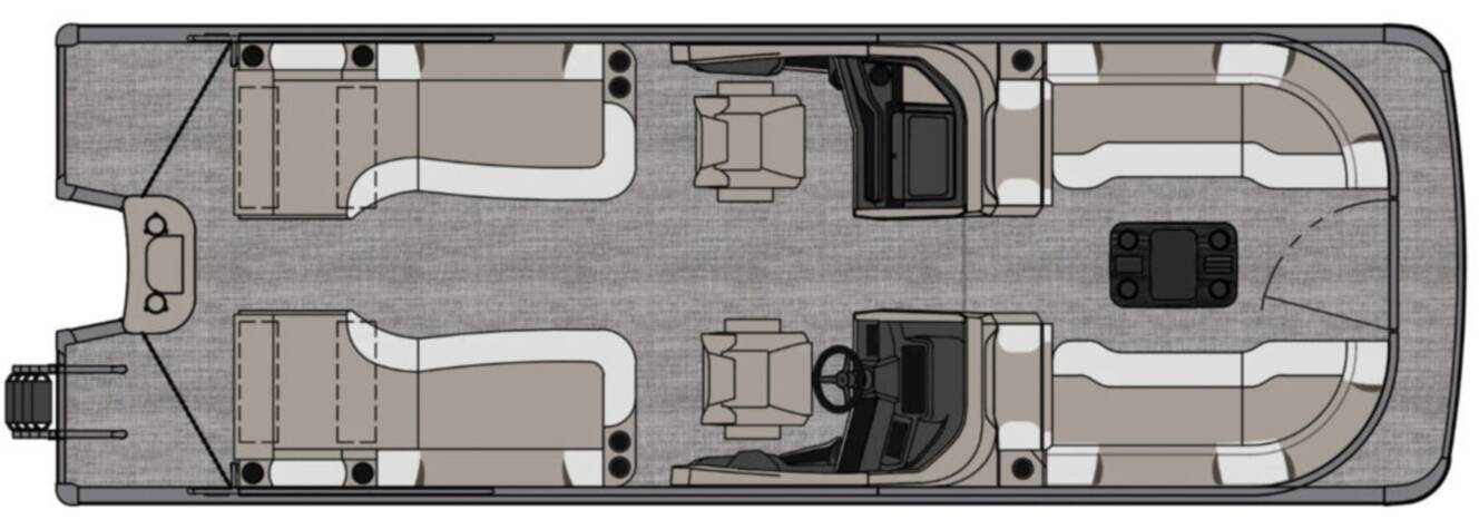 A photo of this 2025 Avalon Excalibur LTD 25' Twin Quad Lounge Windshield - Triple 