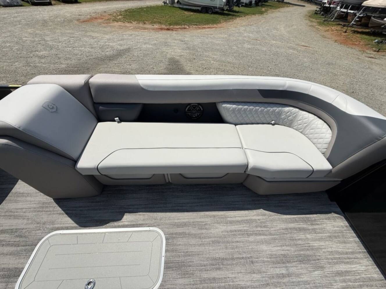 A photo of this 2025 Godfrey Pontoons Sweetwater 2486 DT 27 iMPACT Package (27 in. Center Tub