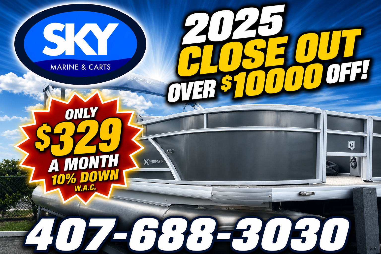 2025 Godfrey Xperience 1886F Pontoon Boat 2286 SBX in sanford FL