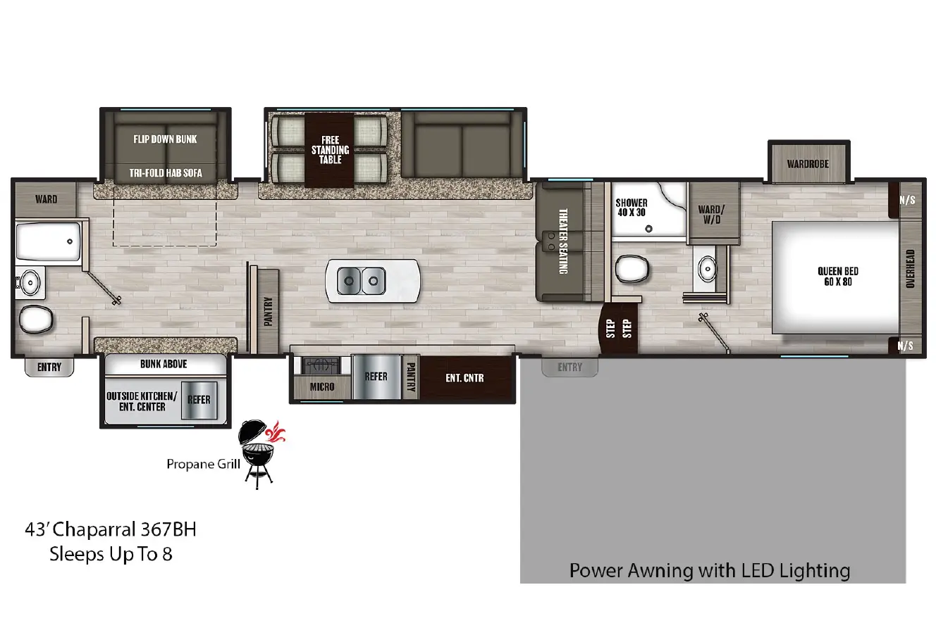 A photo of this 2022 Coachmen CHAPARRAL 367BH
