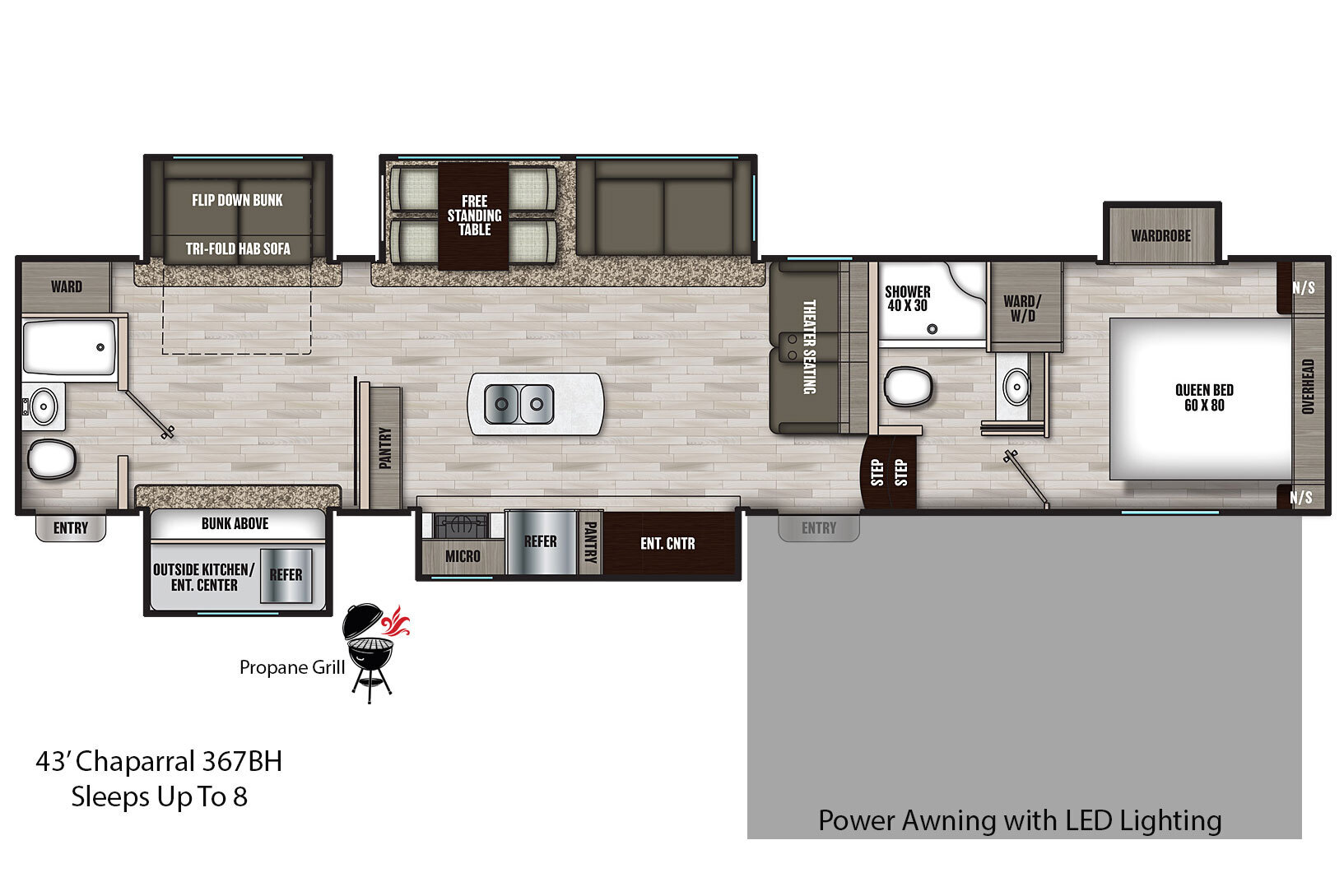 A photo of this 2022 Coachmen CHAPARRAL 367BH