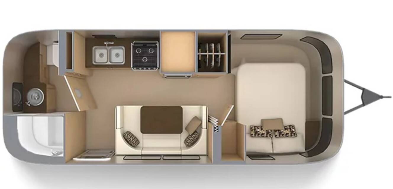 A photo of this 2022 Airstream FLYING CLOUD 23FB QUEEN