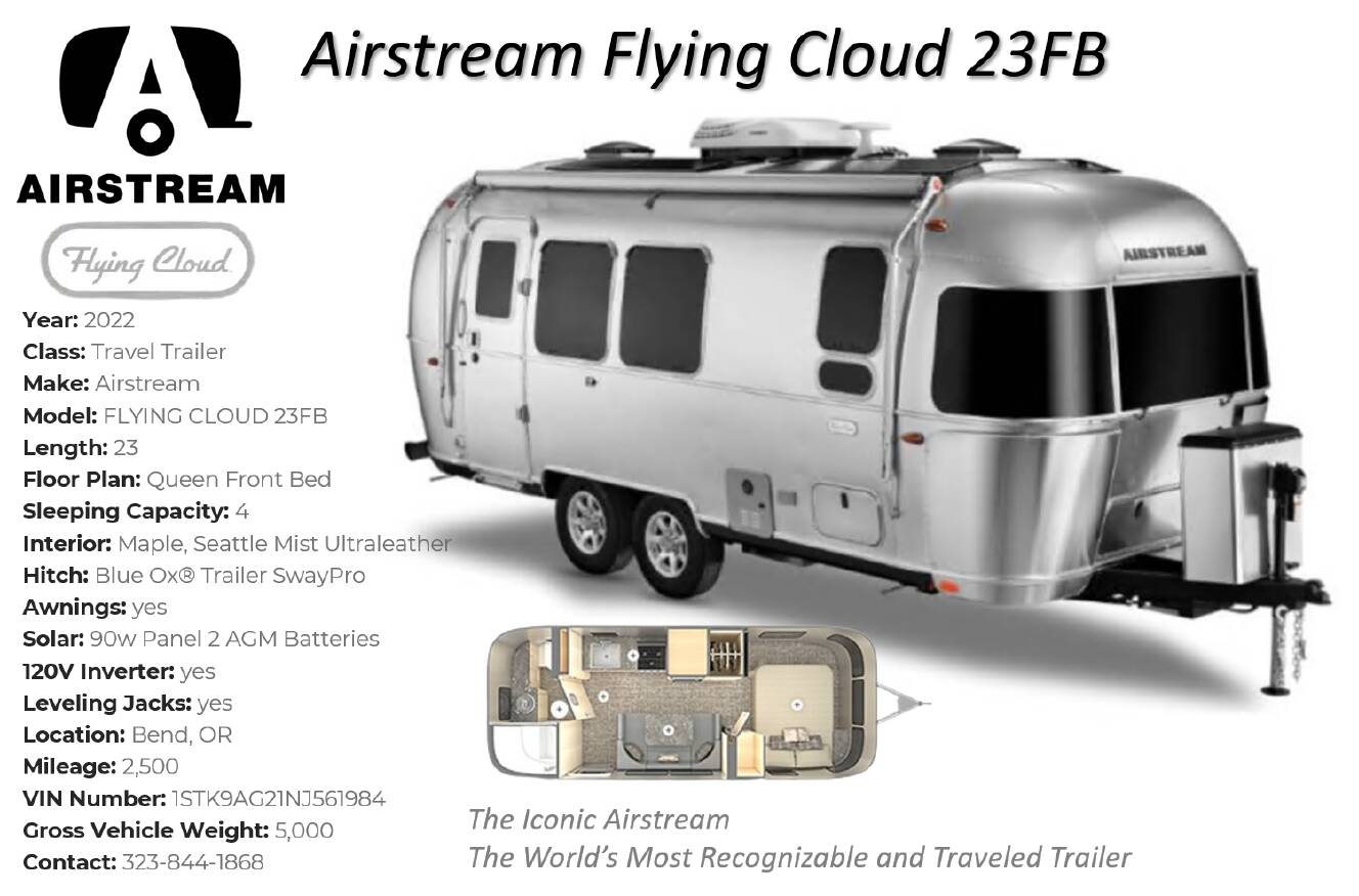 A photo of this 2022 Airstream FLYING CLOUD 23FB QUEEN