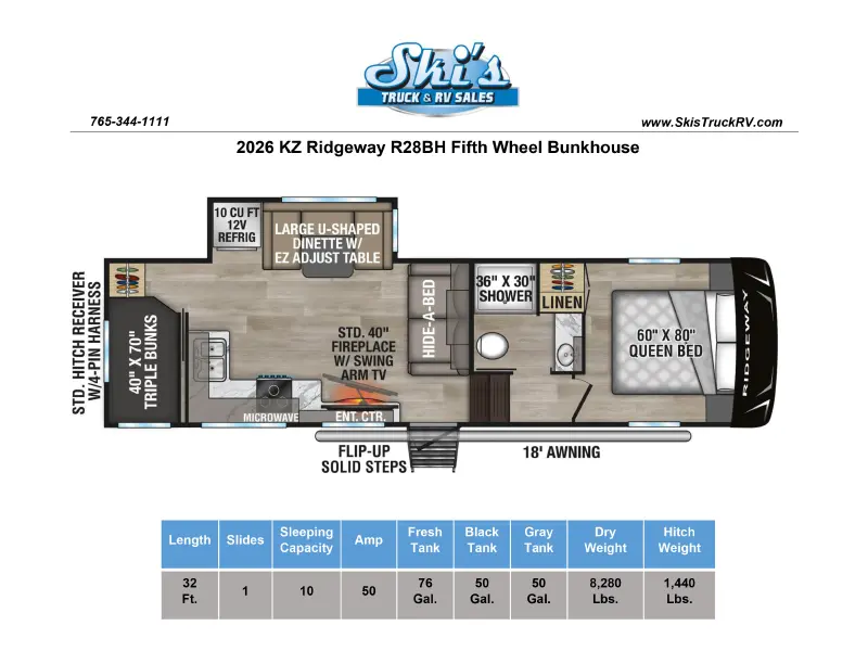 2026 KZ RV Ridgeway R28BH