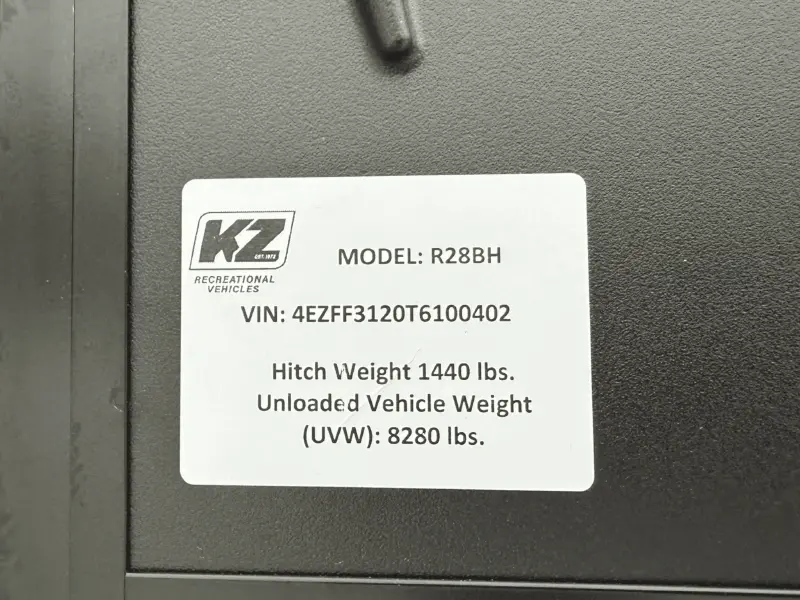 2026 KZ RV Ridgeway R28BH