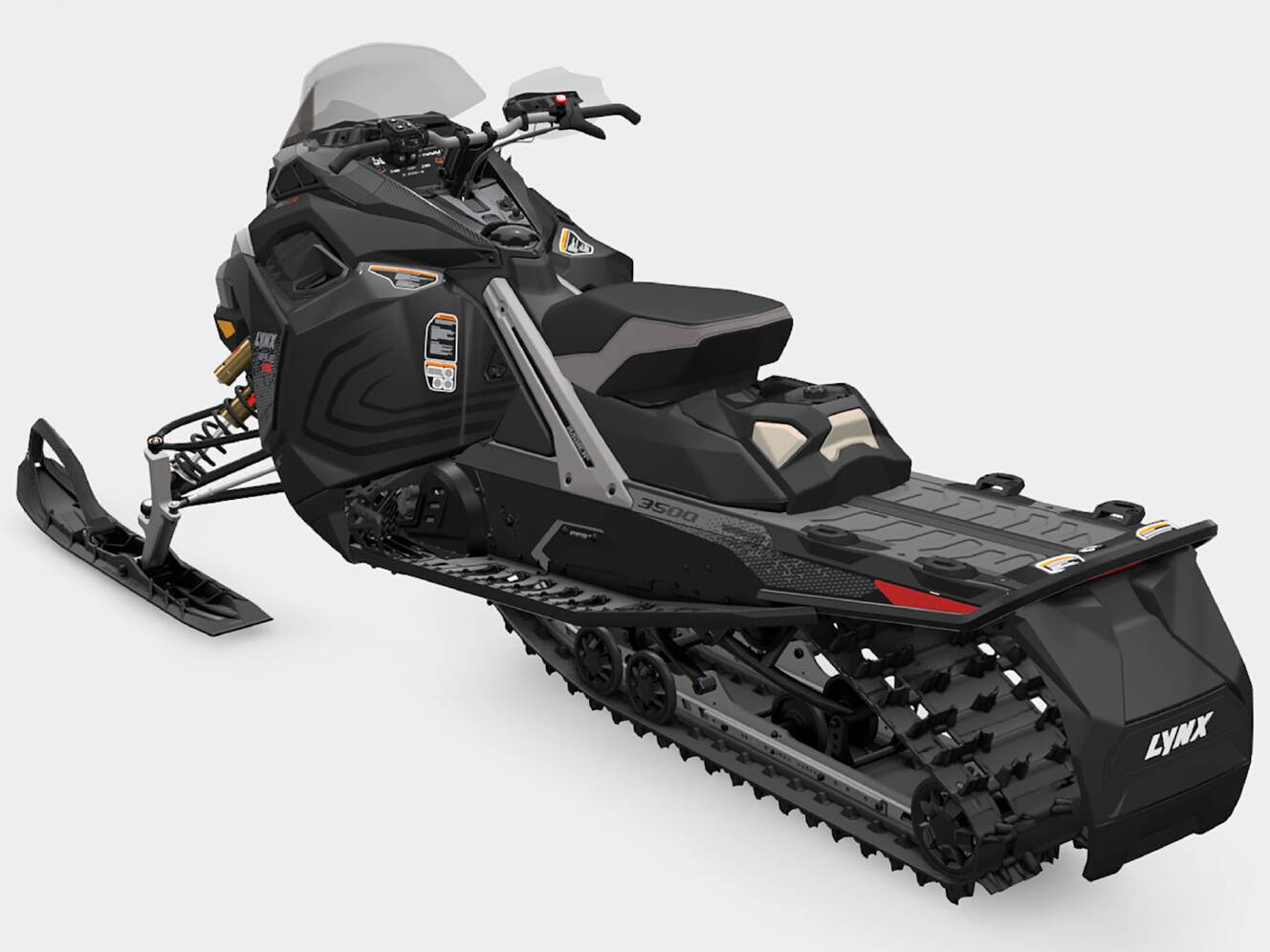 A photo of this 2026 Lynx Rave RE 850 E-TEC Turbo R w/ WIS Ice Ripper XT 1.5 SHO