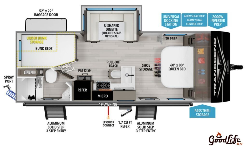 A photo of this 2026 Grand Design Transcend XPLOR 23BHX