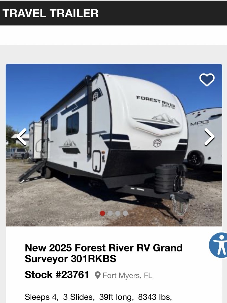 2025 Forest River GRAND SURVEYOR 301 RKBS RV