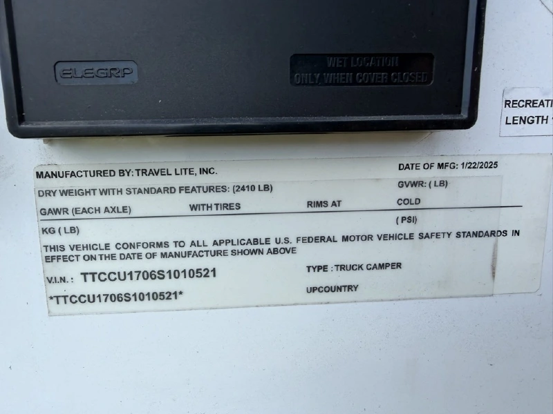 2025 TRAVEL LITE UP COUNTRY 900U