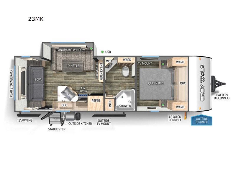 2024 Forest River Rv Cherokee Grey Wolf 23MK in chippewa falls WI