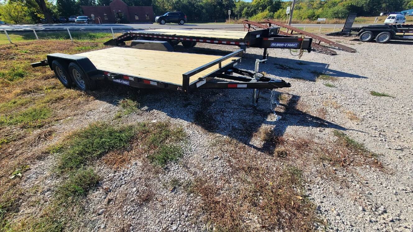 A photo of this 2023 Sure-Trac 7x16 2 C-Channel Car Hauler Trailer