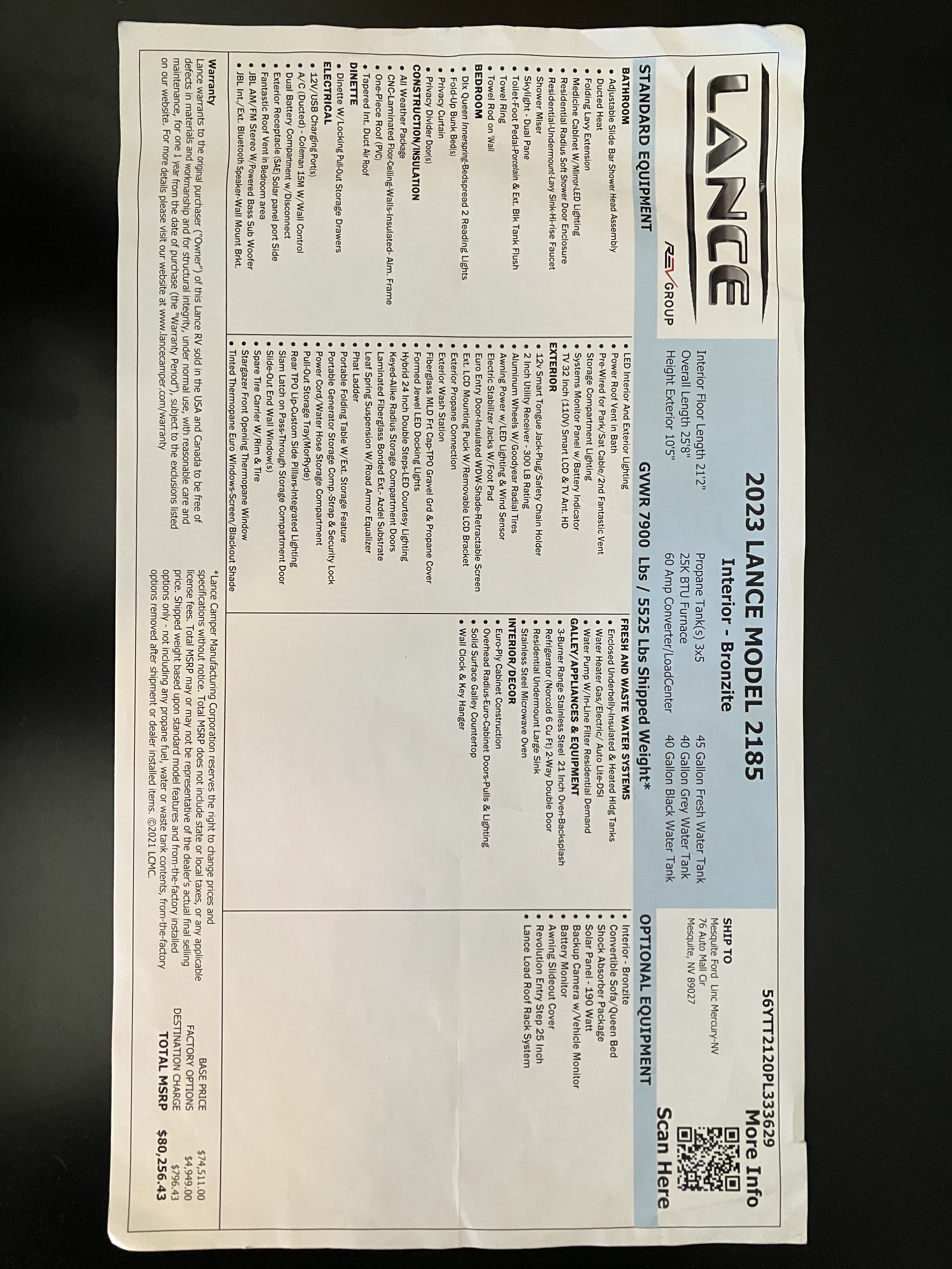 2023 Lance 2185 Travel Trailer in tucson AZ