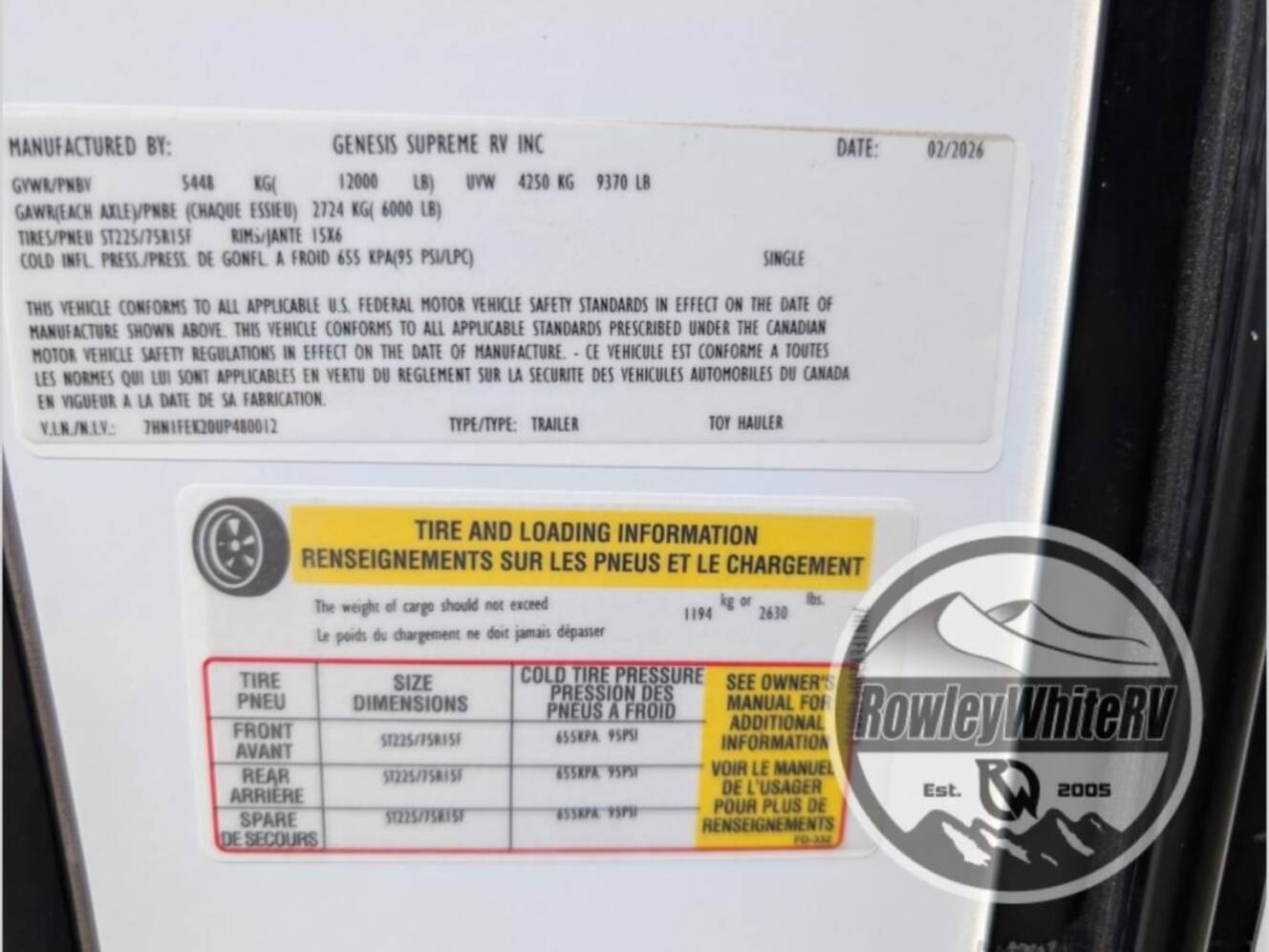 A photo of this 2027 Genesis Supreme Genesis Supreme 295LTE