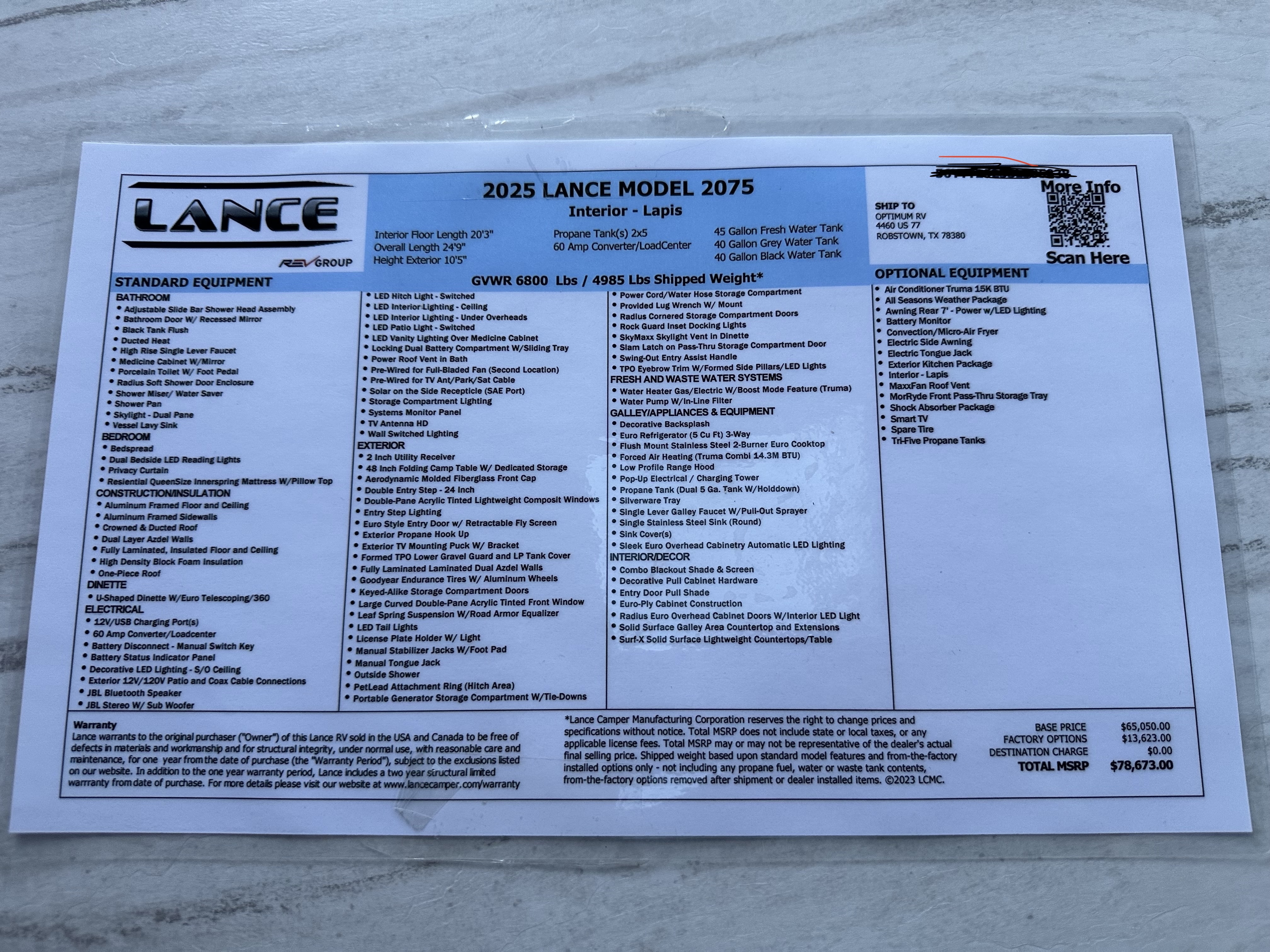 2025 Lance 2075 Travel Trailer in belleview FL