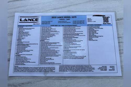 2025 Lance 2075 Travel Trailer in belleview FL