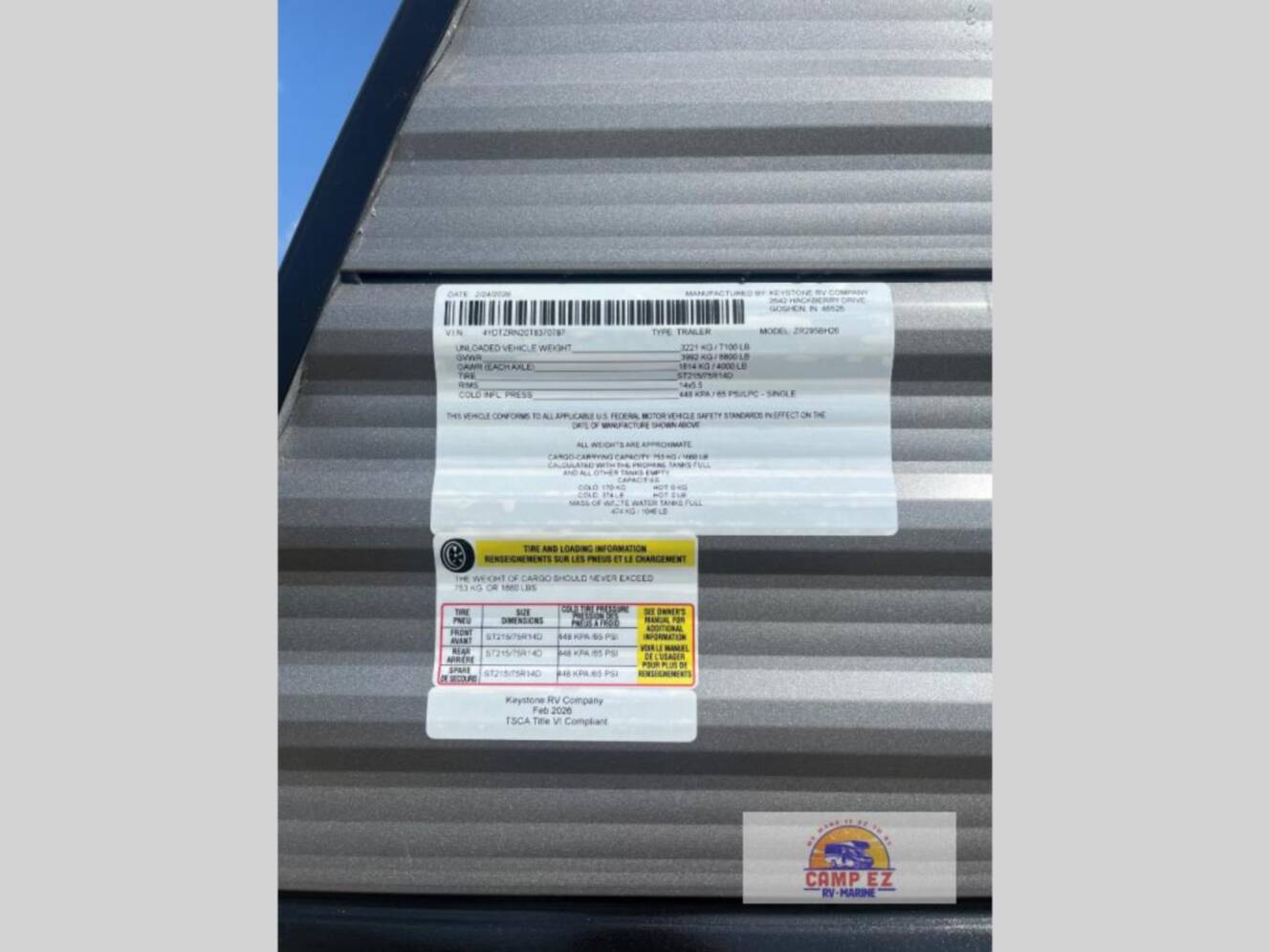 A photo of this 2026 Crossroads Rv ZINGER LITE 295BH