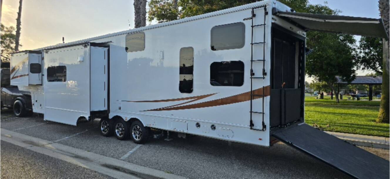 A photo of this 2023 Luxe TOY HAULER 48FB