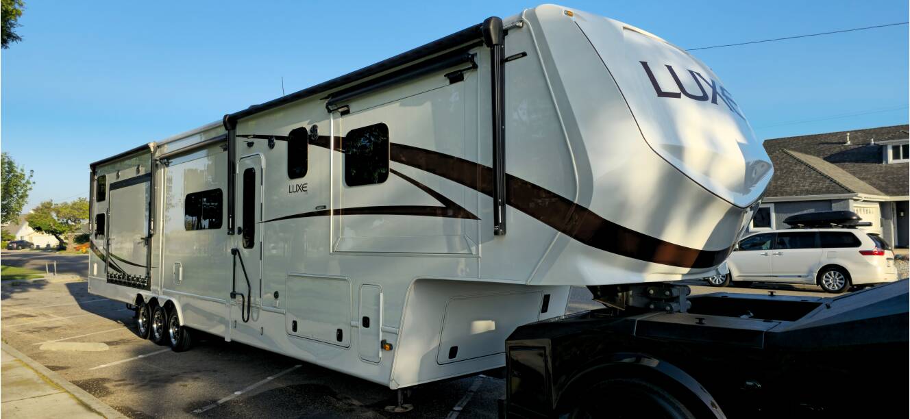 A photo of this 2023 Luxe TOY HAULER 48FB