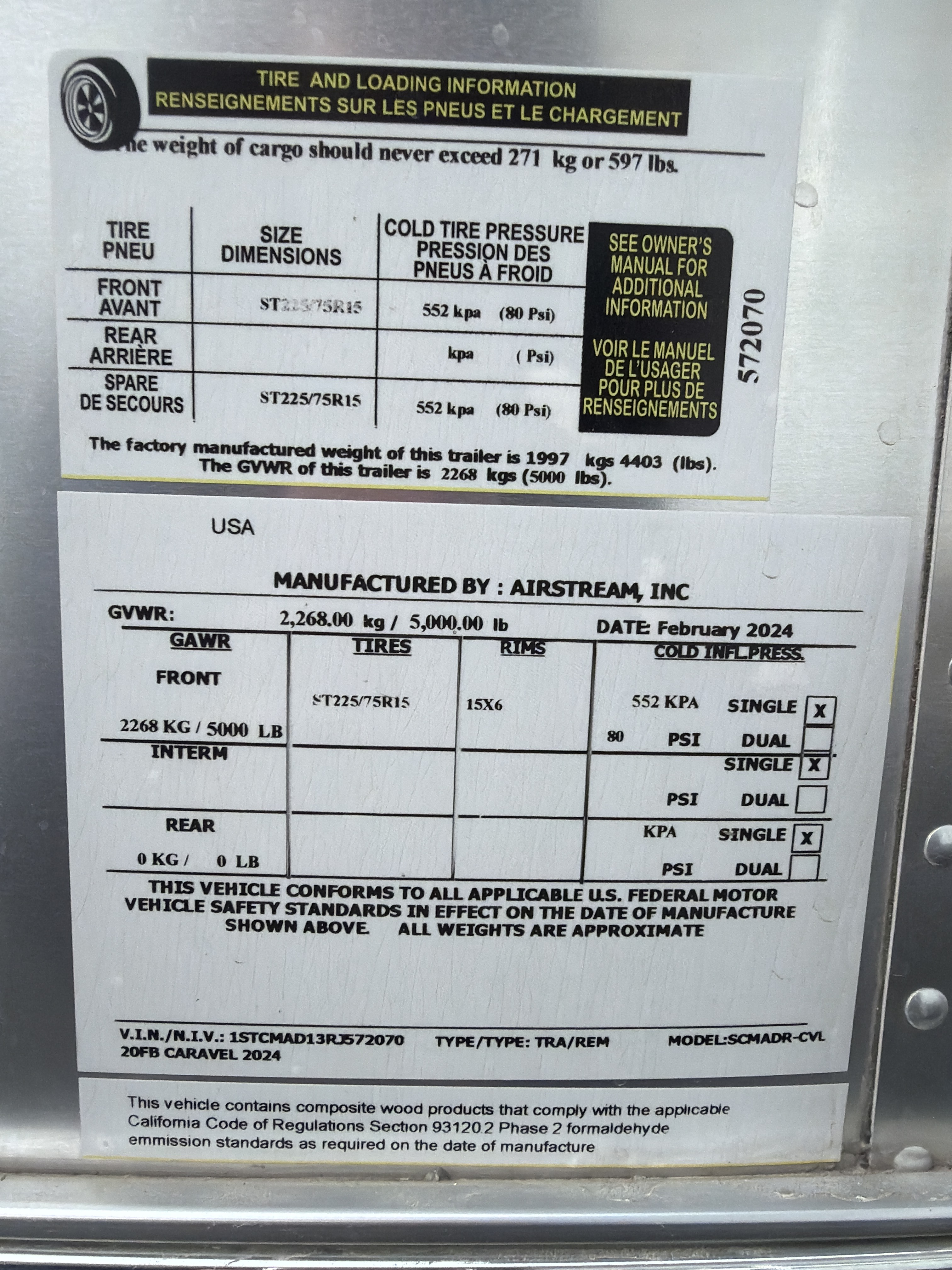 2024 Airstream CARAVEL 20FB in livonia MI