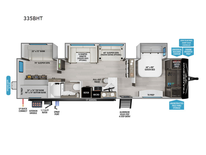 A photo of this 2026 Grand Design Transcend Xplor 335BHT