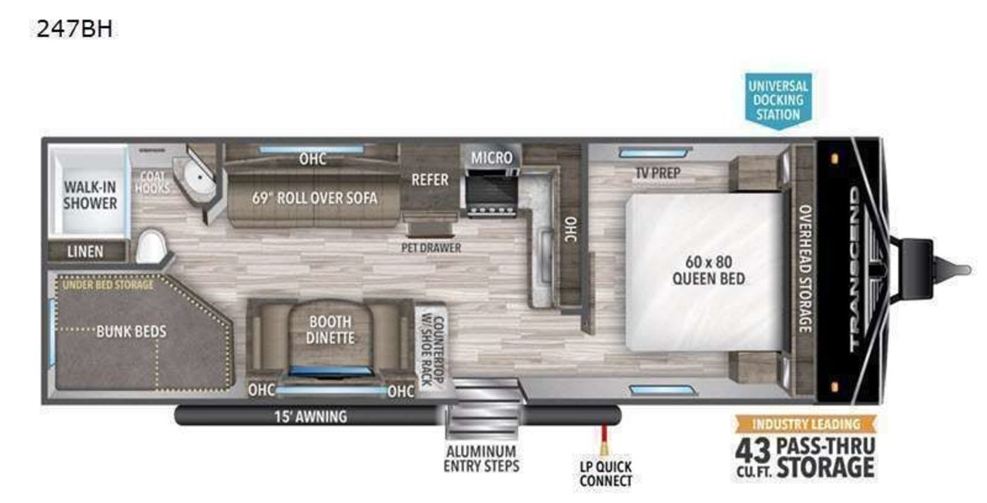2021 Grand Design TRANSCEND XPLOR 247BH in chatsworth GA