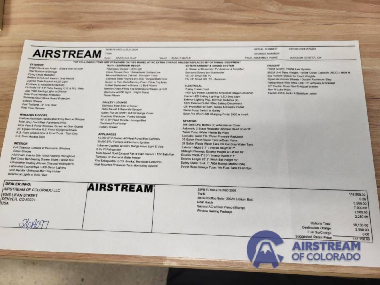 A photo of this 2026 Airstream Flying Cloud 25FB Twin Hatch