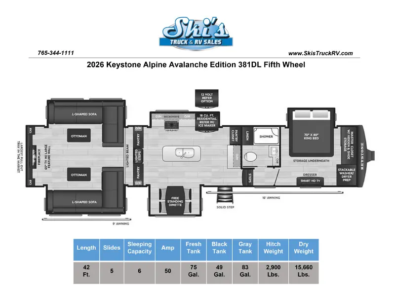 2026 Keystone Alpine Avalanche Edition 381DL