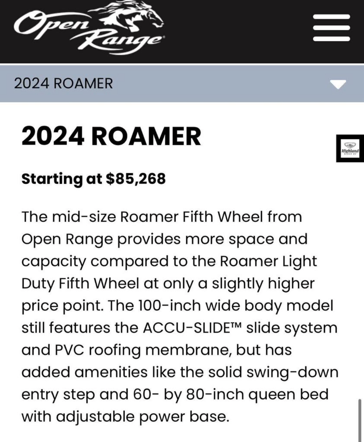 2024 Open Range ROAMER RF 364BHS in silverton OR